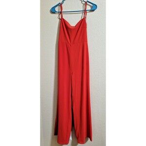 NEW Forever 21 Women's Jumpsuit One Piece Medium Red Orange Strappy Dress Formal